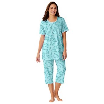 Only Necessities Plus Size 2 pc Pintuck Tee And Capri Sleep Set