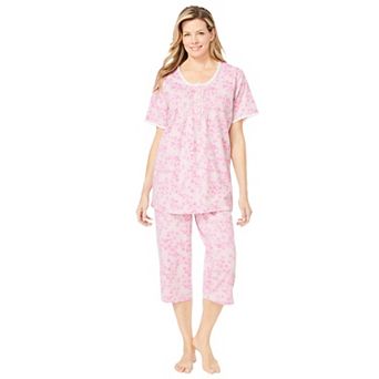 Only Necessities Plus Size 2 pc Pintuck Tee And Capri Sleep Set
