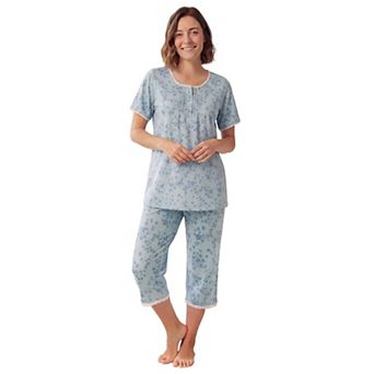Only Necessities Plus Size 2 pc Pintuck Tee And Capri Sleep Set
