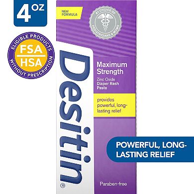 Desitin Maximum Strength Baby Diaper Rash Cream with Zinc Oxide 4-oz. Tube