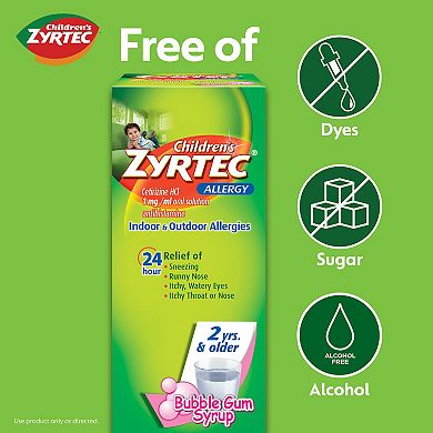 Children's Zyrtec® 24 Hour Allergy Relief Syrup, Grape Flavor, 8 fl. oz