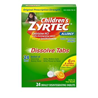 Children’s Zyrtec® Allergy Dissolve Tabs, Citrus, 24 Count