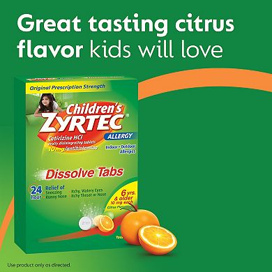 Children’s Zyrtec® Allergy Dissolve Tabs, Citrus, 24 Count