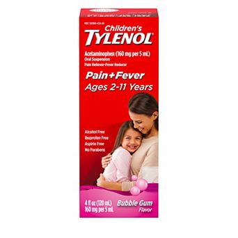Children’s Tylenol Oral Suspension, Bubblegum 4 Fl. Oz