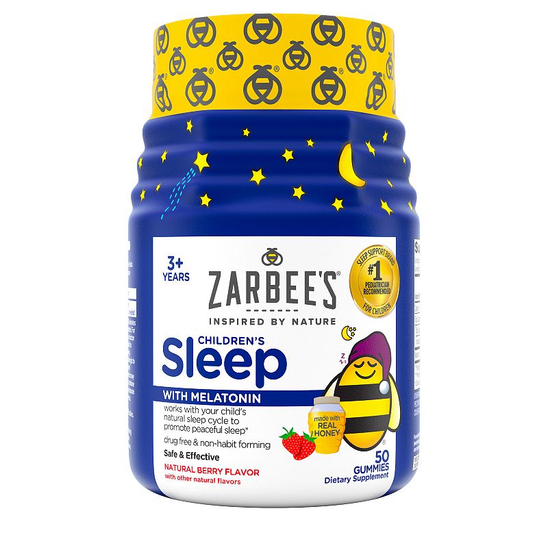 Zarbee's Kid's Sleep Gummies with Melatonin, Drug-Free, Non-Habit Forming - Berry - 50ct