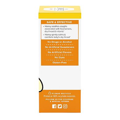 Zarbee's Naturals Baby Soothing Cough Syrup with Dark Honey, Natural Peach & Honey Flavor, 2 Fl Oz