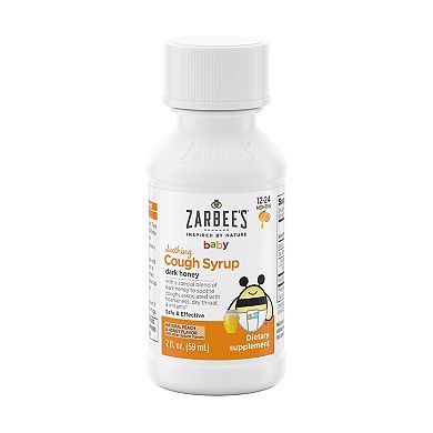 Zarbee's Naturals Baby Soothing Cough Syrup with Dark Honey, Natural Peach & Honey Flavor, 2 Fl Oz