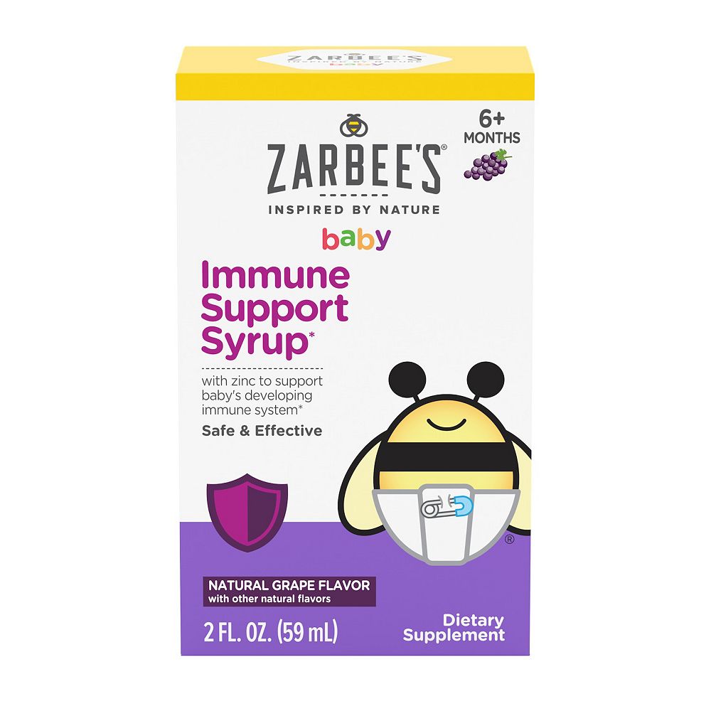 Zarbee's Naturals Baby Immune Support with Zinc, Natural Grape Flavor, 2oz
