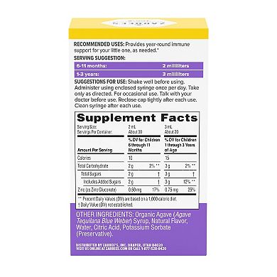 Zarbee's Naturals Baby Immune Support with Zinc, Natural Grape Flavor, 2oz