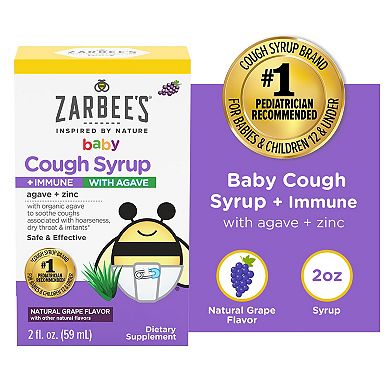 Zarbee's Baby Cough Syrup + Immune - Natural Grape Flavor