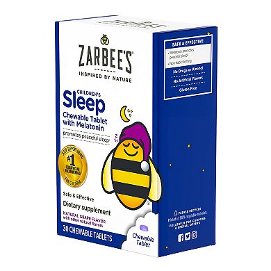 Zarbee's Children's Sleep Chewables with Melatonin - Natural Grape Flavor - 30 Count