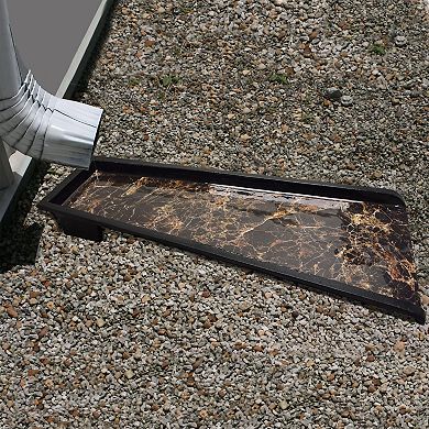 Brown Faux Marble Cast Aluminum Downspout Gutter 24 In. Splash Block