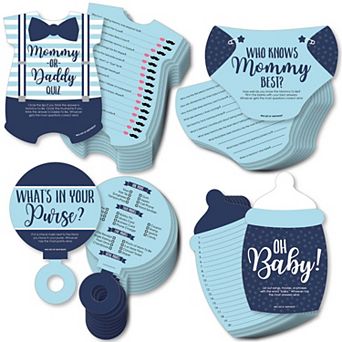 Big Dot Of Happiness Baby Boy - 4 Blue Baby Shower Games - 10 Cards Each - Gamerific Bundle