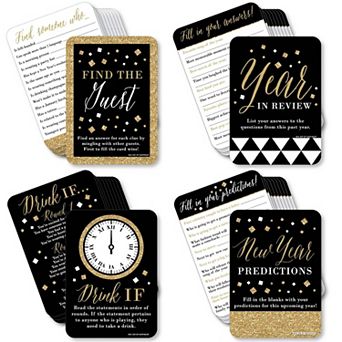 Big Dot Of Happiness New Years Eve Gold 4 New Year Party Games 10 Cards Each Gamerific Bundle