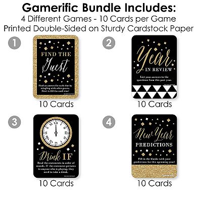Big Dot Of Happiness New Years Eve Gold 4 New Year Party Games 10 Cards ...