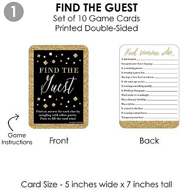 Big Dot Of Happiness New Years Eve Gold 4 New Year Party Games 10 Cards ...