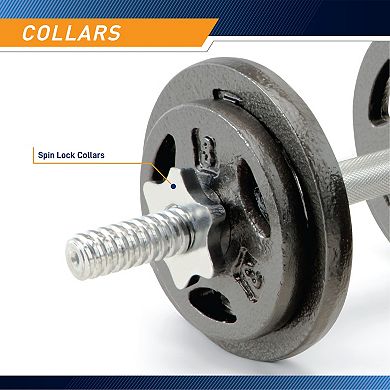 40 Lb Adjustable Dumbbell Set Pair Of Iron Weights With Case Marcy Ads 42