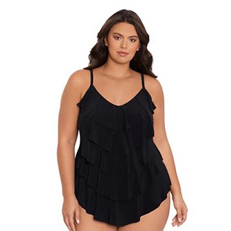 Plus Size Trimshaper Solid Rachel Tankini Top