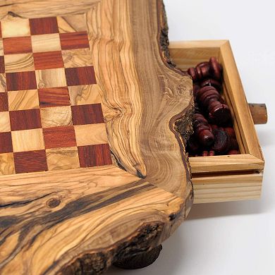 Rustic Red Olive Wood Chess Set- Luxury Edition- Wooden Chess Set