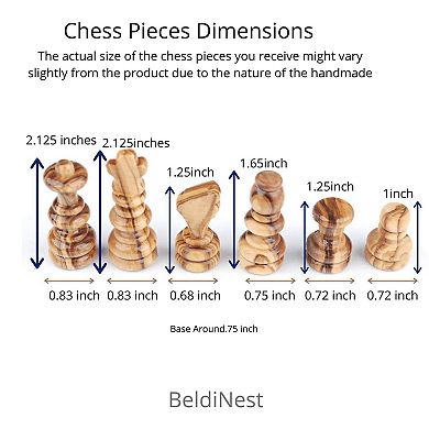 Rustic Red Olive Wood Chess Set- Luxury Edition- Wooden Chess Set