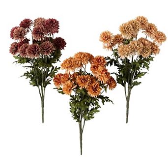 Sullivan's Straw Flower Bush Artificial Plants 3 pc Set