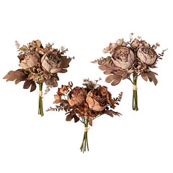 Sullivan's Dried Peony & Berry Artificial Bouquet 3 pc Set
