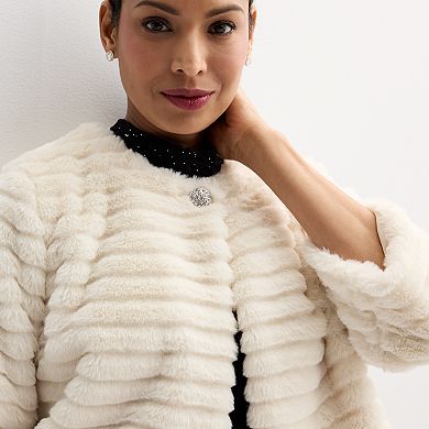 Women's Robbie Bee Wide Ribbed Faux Fur Completer