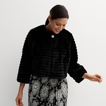 Women's Robbie Bee Wide Ribbed Faux Fur Completer