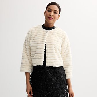 Women's Robbie Bee Wide Ribbed Faux Fur Completer