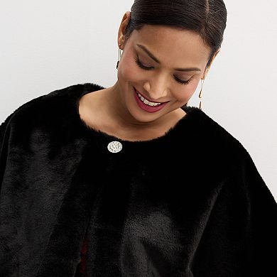 Women's Robbie Bee Faux Fur with Satin Lining Cape Completer