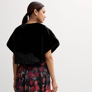 Women's Robbie Bee Faux Fur with Satin Lining Cape Completer