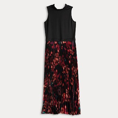 Women's Robbie Bee Sleeveless Mockneck Twofer Dress