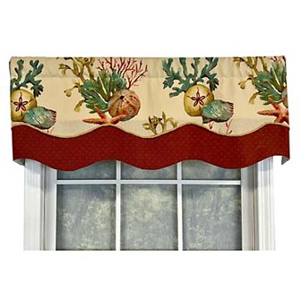 Seabed Trimmed Glory 100% Cotton with Fully Lined 3" Rod Pocket Valnance for Windows