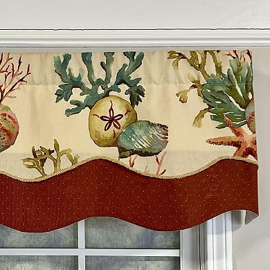 Seabed Trimmed Glory 100% Cotton with Fully Lined 3" Rod Pocket Valnance for Windows