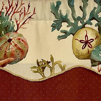 Seabed Trimmed Glory 100% Cotton with Fully Lined 3" Rod Pocket Valnance for Windows