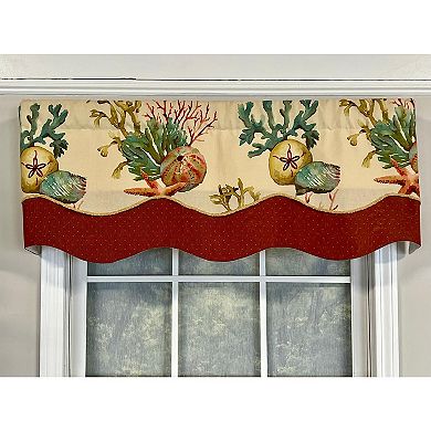 Seabed Trimmed Glory 100% Cotton with Fully Lined 3" Rod Pocket Valnance for Windows