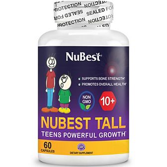 NuBest Tall 10+, Height Growth Supplement For Ages 10+, For Milk Drinkers, 60 Capsules