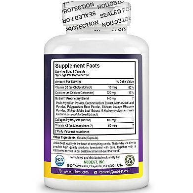 NuBest Tall 10+, Height Growth Supplement For Ages 10+, For Milk Drinkers, 60 Capsules