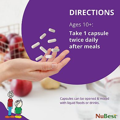 NuBest Tall 10+, Height Growth Supplement For Ages 10+, For Milk Drinkers, 60 Capsules