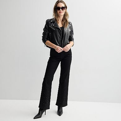 Women's Farmers Market Straight Leg Rhinestone Jeans