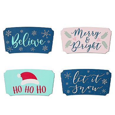 48 Pack 16 Oz Disposable Christmas Coffee Cups With Lids And Sleeves, 4 Designs
