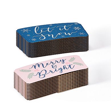 48 Pack 16 Oz Disposable Christmas Coffee Cups With Lids And Sleeves, 4 Designs