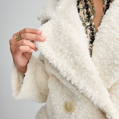 Women's Farmers Market Teddy Faux-Fur Long Coat