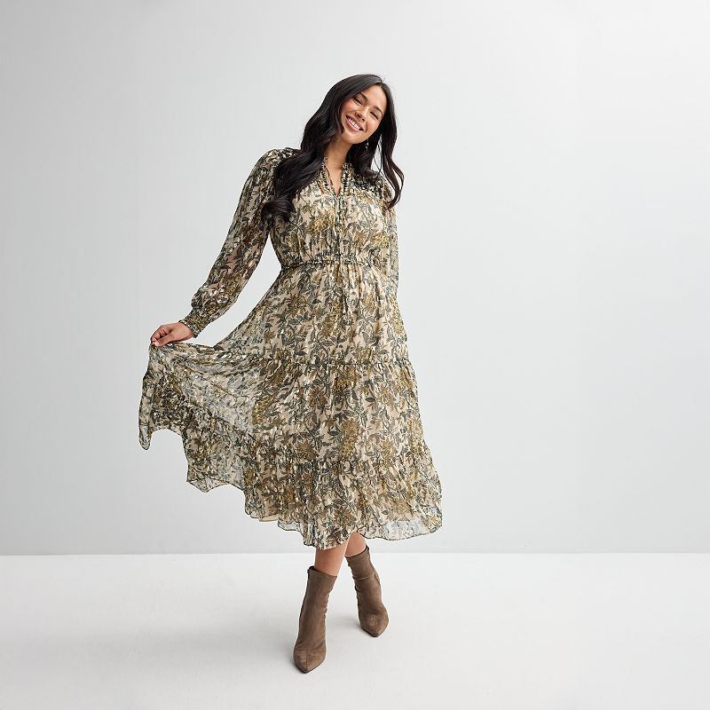 trendy maxi dress PRETTYGARDEN Women's Summer Floral Boho Eyelet Flowy Dresses Kewpie Deep Roasted Sesame Eid upto 50 off Size:US 20W / UK 24 / EU 50 Bold floral print