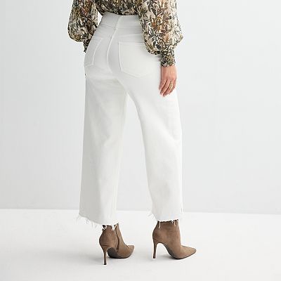 Women's Farmers Market Side Slit Wide Leg Denim Pants