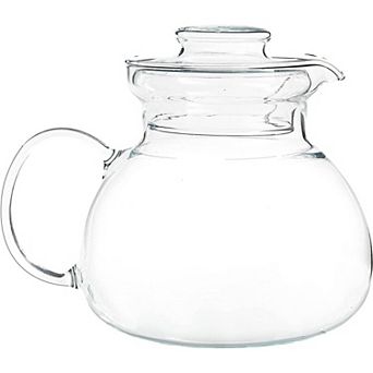 Clear Borosilicate Glass Teapot 1.5-qt for Loose Leaf or Blooming Tea Dishwasher Safe