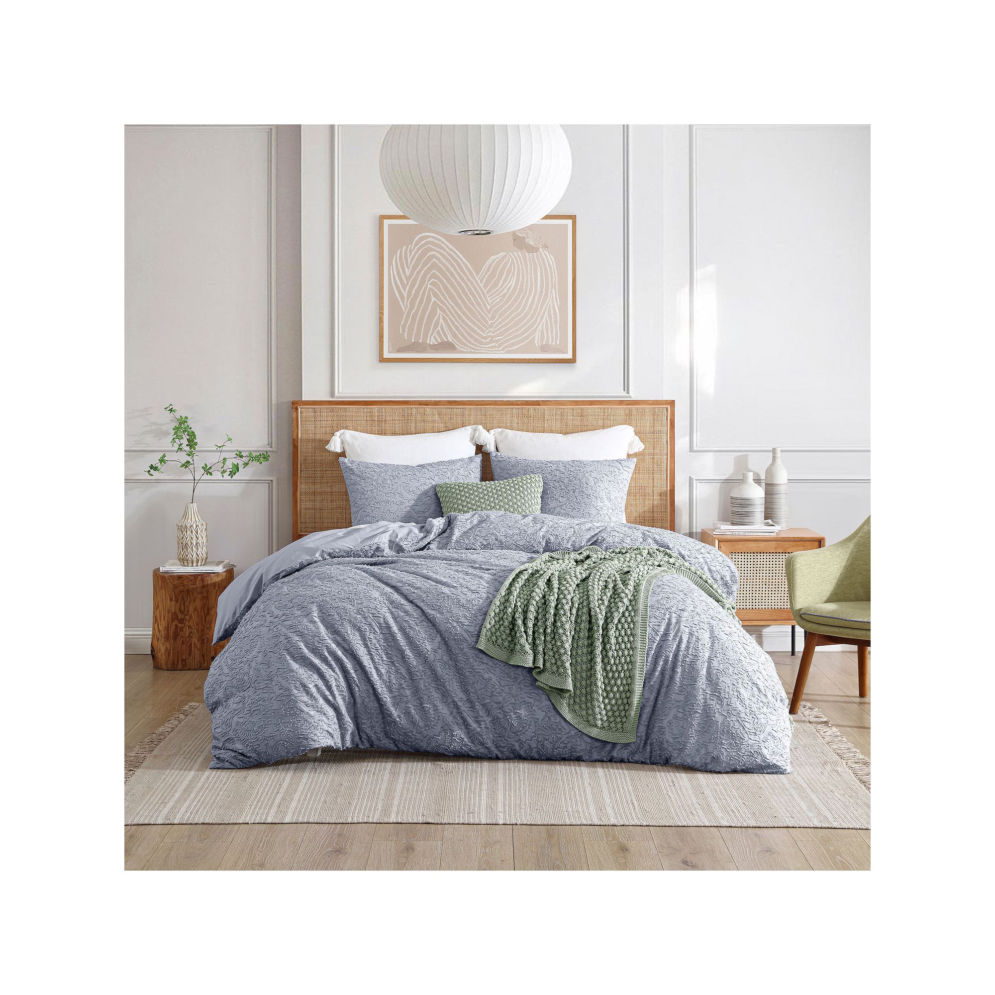 Peri Floral Cutwork Comforter Set, Purple