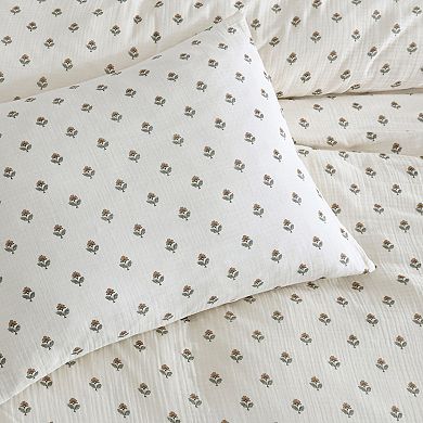 Peri Block Print Gauze Comforter Set