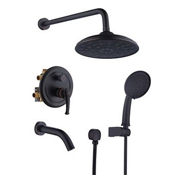 8.3inch Wall-mounted Rain Shower System With Handheld & Tub Spout