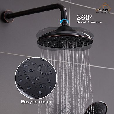 8.3inch Wall-mounted Rain Shower System With Handheld & Tub Spout
